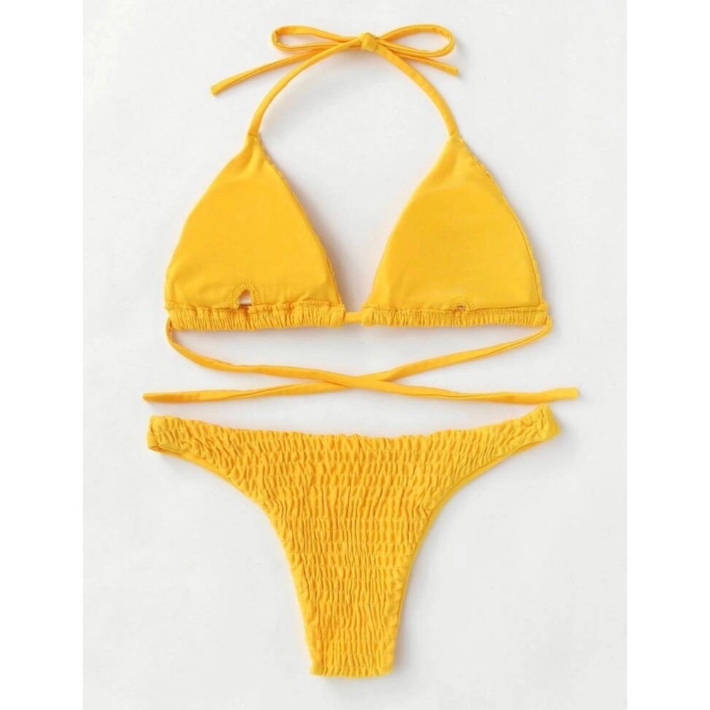 SHEIN triangle smocked bikini set - Picture 2 of 5